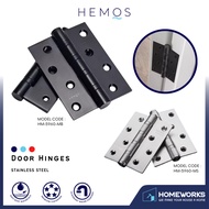 HEMOS 4 X 3 X 2.5MM HEAVY DUTY STAINLESS STEEL BALL BEARING SQUARE DOOR HINGES HM-5960-MS,MB