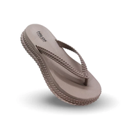 Rumahkaki - Sandal Jepit Motif Anyam Kepang Hilos 23014L Sendal Japit Wanita Karet Jelly Tinggi 3cm