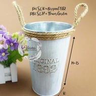 Pot bunga artificial / pot bunga plastik shabby chic dekorasi rumah