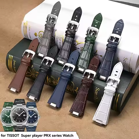 Quick Release Leather Watch Band Raised Mouth Strap For Tissot 1853 PRX Super Player T137407A T13741
