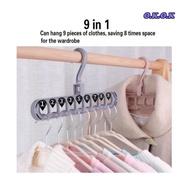 Multi Function 9 Holes Clothes Hanger 多功能9洞孔衣架 Penyangkut 9 Lubang Pelbagai Fungsi