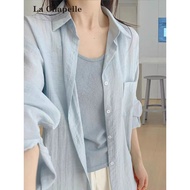 Lasher Bell Blue Lightweight Summer Top for Women - Loose Fit