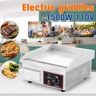 1500W Electric Heating Griddle Stainless Steel Countertop Griddle Flat Top Commercial Restaurant Gri