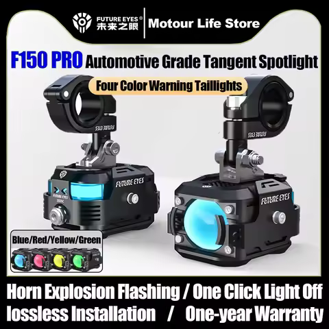 Future Eyes F150 PRO Motorcycle Spotlights Auxiliary Lamps Fog Light with DRL Warning Taillights for