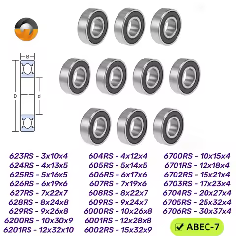 625RS 5x16x5mm Bearing 10Pcs ABEC-7 Roller Wheel Lubricated Sealed Ball Bearing 625-2RS for VORON Mo