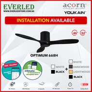 [Installation Available] ACORN YOUKAIN *SMART* Optimum 668H 36"/46"/52" DC Ceiling Fan (With/ Withou