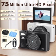 5K Digital Camera 75MP 18X Zoom WIFI Digital Camera 180°Flip Screen Outdoor Travel CCD Digital Camer