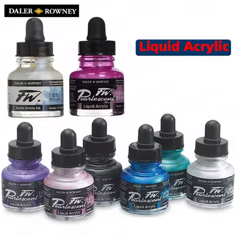 British imports DALER ROWNEY liquid acrylic ink FW series pearlescent fluid painting Propylene color