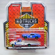 Green Light 1: 64 1969 Ford F-350 Ramp Card & 1969 Ford Mustang BOSS 302 #1 Green Machine