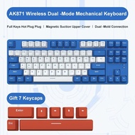 FGYIO Ajazz Ak871ไร้สาย2.4G แป้นพิมพ์เชิงกลสำหรับเล่นเกม87คีย์ปุ่มกด PBT  แป้นพิมพ์บลูทูธร้อน Swappa