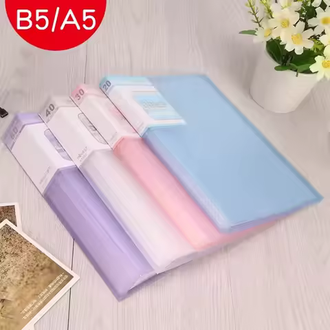 Office Document Organizer Folder A5 Display Book Transparent PVC Bag Document Storage B5 Paper Folde