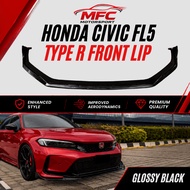 Honda CIVIC FE FL5 V1 Front Lip -Glossy Black [For FE convert FL5 bumper]