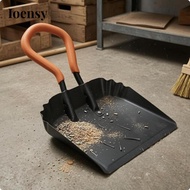 Ioensy Rectangular Scoop Industrial Dustpan Loop Handle Metal Dustpan Ridged Edges Cleaning Tool Stu
