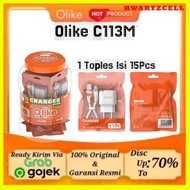 [HWARTZ] [ OLIKE C113M 1 JAR CONTAINS 15 PCS]- Olike C113M Charger Adapter With Micro Cable 1 Jar Co