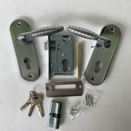 Gagang pintu 1 set kunci / Handle pintu rumah Pegangan pintu 1 set stainless