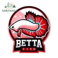 EARLFAMILY Betta Fish Car Sticker Creative Waterproof Motorcycle Luggage Skateboard Tumbler Windshie