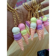 personalized ice cream candyland theme keychain souvenir giveaway with nametag and thank you card