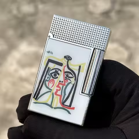 Gas Lighters Picasso Cling Sound Single Soft Fire Butane Gas Refillable Classic Lacquer Cigarette To
