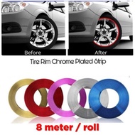8M Car Wheel Rim Sticker Chrome Tire Rims Plated Strip wira waja bezza axia 2023 alza 2022 vios hond