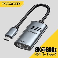 Essager HDMI To Type-C อะแดปเตอร์8K60Hz 4K30Hz HDM Type-C อะแดปเตอร์เข้ากันได้กับโปรเจคเตอร์จอทีวีเก