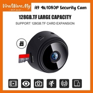 SALE ! Rdy! A9 4K/1080P Full HD MINI CCTV Cam App 150° Angle Wireless Surveillance Cam Monitor Security Camera Logitech Spy Cam