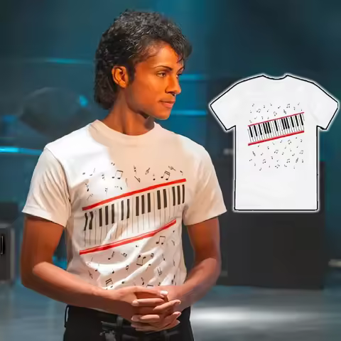 Michael Jackson Beat It Piano Summer T Shirt Cotton Men's Clothing Women's T-Shirt Casual High-Quali