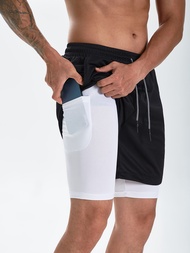 Cross-border Mens Running Shorts Fitness Sports And Casual Outdoor Loose Multi-pocket Double-layer S