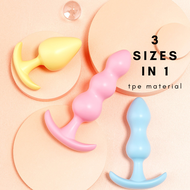 MIZZZEE JELLY BUTT PLUG TPE MATERIAL 3 SIZES IN 1 Butt plug for couple TPE butt plug 果冻肛塞