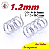 【L-M-F】d1.2mm SUS304 outer diameter 7-8-9mm length 10-150mm pressure spring