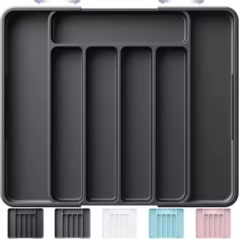 Adjustable Cutlery Drawer Organizer Expandable Save Space Kitchen Storage Solution Dividers Versatil