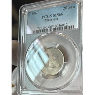 MALAYSIA 20 SEN 1967 - GRADED PCGS MS66 - PCGS CERTIFICATION 722360.66 / 48056012