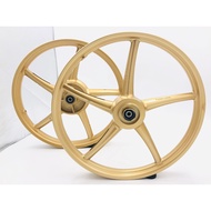 KINGDRAG SPORT RIM SP522 YAMAHA LC135 (DEPAN-1.4X17 / BELAKANG-1.60X17) (INCLUDE BEARING +BUSH )(GOLD)