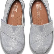 Toms classic silver glimmer girl shoes readystock original