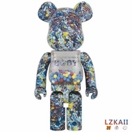 BEARBRICK × Jackson Pollock - Splash Ink 400% "My First Bearbrick Baby" Series 28cm High Quality Gear Joint Anime Action Figures / Toy / GK / Collection / Gift