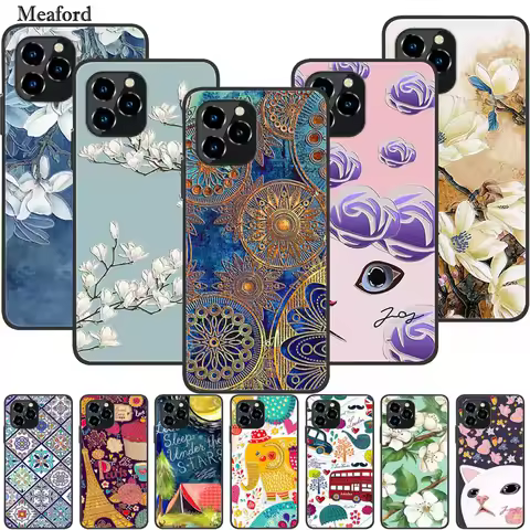 For Oukitel C21 Pro Case Luxury 3D Blossom Emboss Silicone Phone Case For C21pro Shockproof Coque Re
