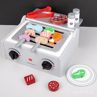 Barbecue Stove Simulation Baby Wooden Years Old Simulation 3-6 Male Toy Steak Electric Grill Play Ho