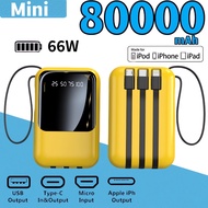 mini powerbank 80000 mah fast charging powerbank with cable and LED Display powerbank original use f