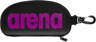 ARENA Swim Goggle Case for Swimmers Protective Hardcover Carrying Case with Clip for Backpacks, Storage and Transport, Black/Purple