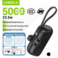 【3C Certification】LYNXZ 5000mAh PowerBank  Portable Fast Charging Power Bank Comes With Type-C/IP Ca