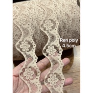 Poly lace decorative border 4-5cm to 8.8cm 3m