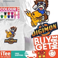 Digimon Tai Kamiya Agumon Baju T Shirt Budak Lelaki Cotton Viral Boy Unisex Budak Perempuan Le