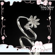 Unisilver 925 Sterling Silver Adjustable Flower Ring (RS686-1001)