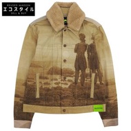 二手 Caspar David Friedrich 男士牛仔夾克，米色（L 碼）。