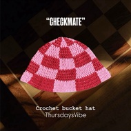 CHECKMATE crochet bucket hat