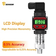 LCD Pressure Transmitter Sensor 4 20 ma 0-5V 0-10V 0.5-4.5V  Pressure Meter G1/4" Thread IP65 Water 