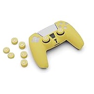 SMOS Non-Slip Silicone Cover Skin for PlayStation 5 Controller, Soft Rubber Case for PS5 DualSense Wireless Controller with 6 Thumb Grip Caps (Yellow)