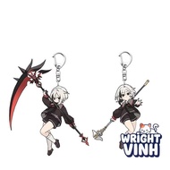 Game Genshin Impact Arlecchino Acrylic Key Chain Keyring Accessories Cartoon Badge Gift WrightVinh