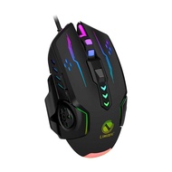 USB Wired Mouse 6 Keys Ergonomic Office Gaming Mice with 4-level Adjustable DPI Colorful Light Effec