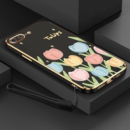 YBD ใหม่หรูหราออกแบบดอกไม้กรณีโทรศัพท์เข้ากันได้สำหรับ iPhone 7 8บวก iPhone 6 6SP Lus iPhone SE 2020 iPhone 7 8 iPhone 6 6วินาทีปลอกแม่นยำกล้องกรณียอดนิยมดอกทิวลิปแบบกรณีที่มีเชือกเส้นเล็กฟรี