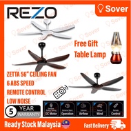 REZO ZETTA REMOTE CONTROL DC CEILING FAN 56" FREE GIFT 5 YEAR WARRANTY